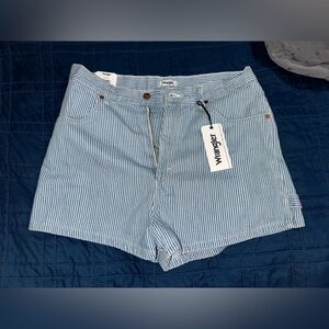 Wrangler Women’s Hick Horey Stripe Carpenter Shorts NWT